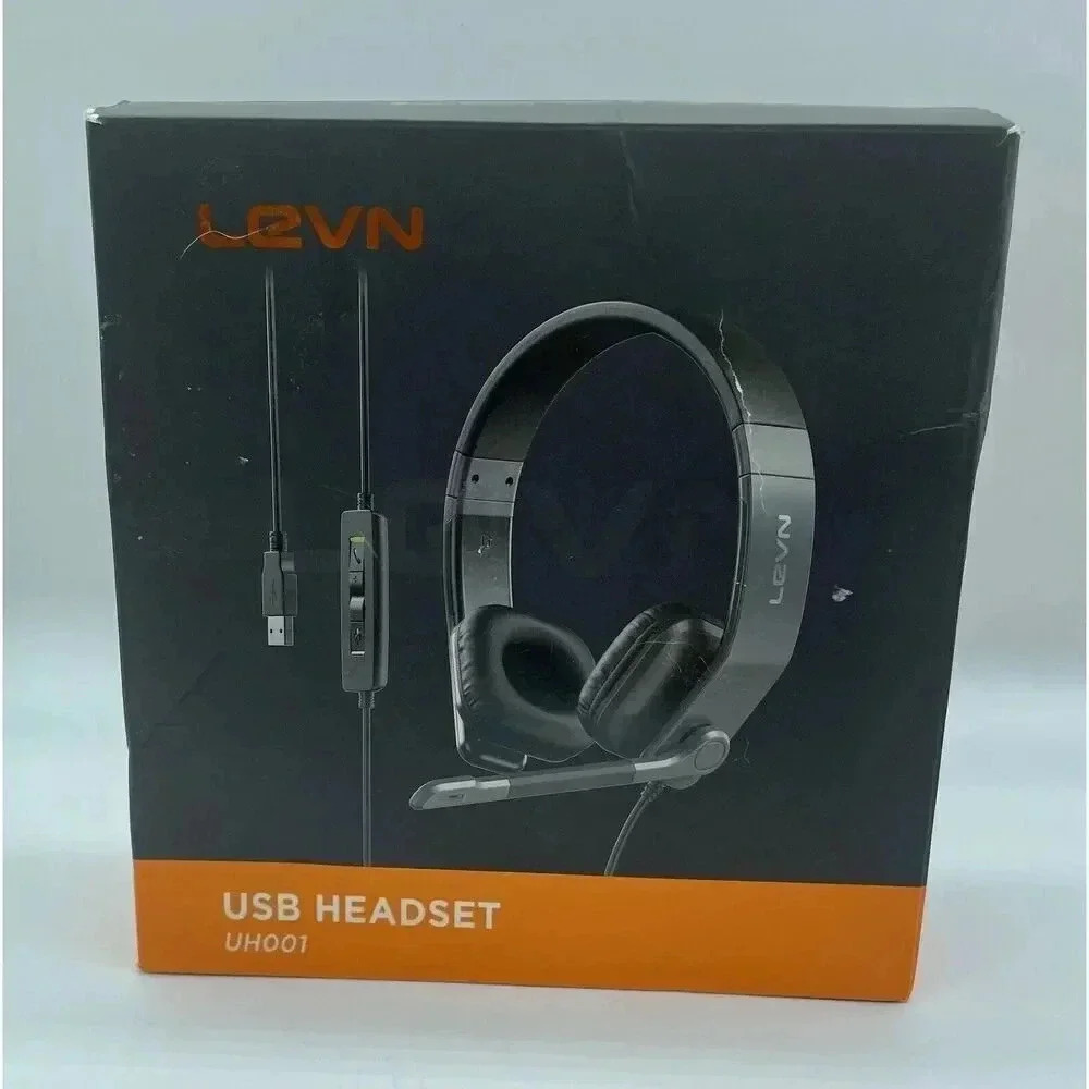 LEVN USBHeadset With Microphone Noise Cancelling In-line Controls‎ & Mute UH001